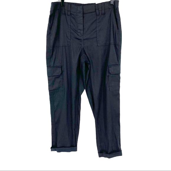 Chicos Black linen blend crop pants size Small - Picture 1 of 10